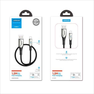 9. Joyroom Sharp Series S-M411 USB-A/ Lightning 3A-Kabel 1,2 m mit Ladeanzeige – Schwarz
