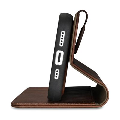 7. iCarer Oil Wax Wallet Case 2in1 Cover iPhone 14 Plus Anti-RFID Leder Flip Case Braun (WMI14220723-BN)