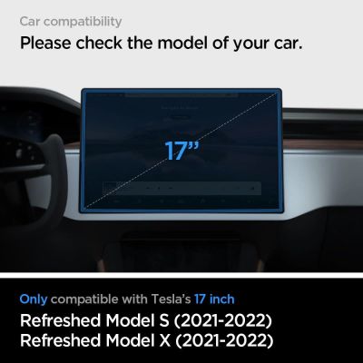 9. Spigen Glas.tR EZ Fit gehärtetes Glas für Tesla Model X 2022 / Model S 2021 – Schwarz