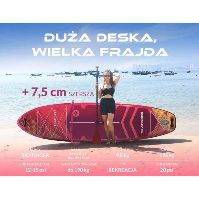 3. SUP-Skaterboard Prana Meteor Rot 350x89x15 cm