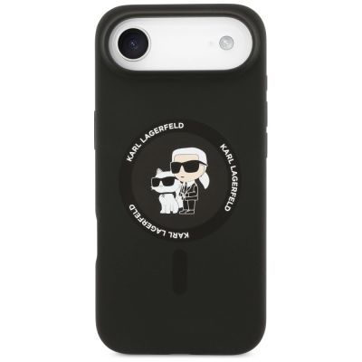 3. Karl Lagerfeld Silikon Karl&Choupette Ring MagSafe Hülle für iPhone 17 Air - Schwarz