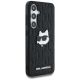 4. Karl Lagerfeld Leder-Hülle mit Monogramm-Pin-Logo und Choupette-Kopf für Samsung Galaxy S25, Schwarz