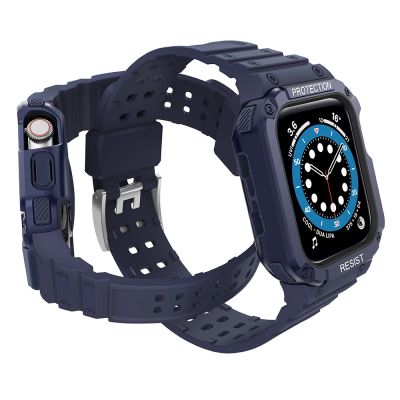3. Schutzarmband für Apple Watch 42/44/45 mm Panzergehäuse-Armband - Blau