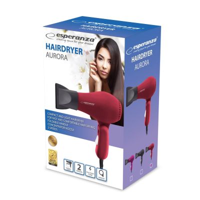 9. Esperanza AURORA EBH003R Haartrockner (750W; rot)