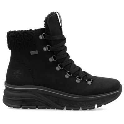 32. Wasserdichte, gefütterte Damen-Trekkingschuhe in Schwarz Rieker 48034-00