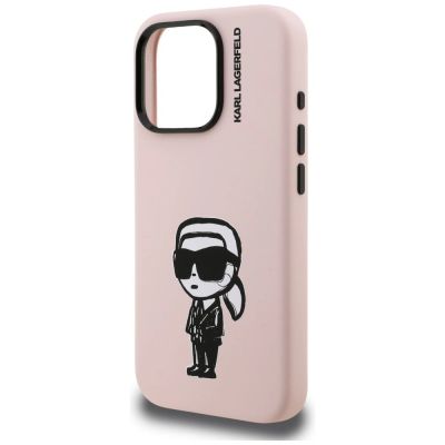 6. Karl Lagerfeld Silikon-MagSafe-Hülle mit Karl-Sketch-Motiv für iPhone 16 Pro – Pink