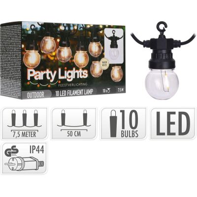 5. Gartengirlande Partybeleuchtung 10 LED 7,5 m