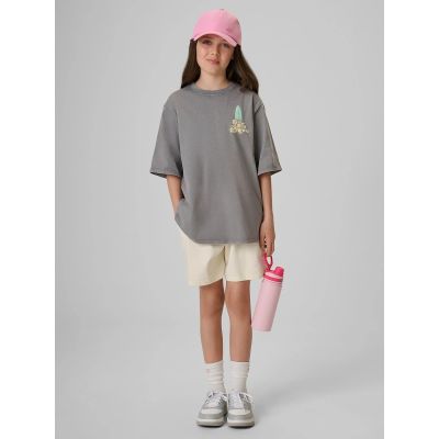 4. Lockeres T-Shirt mit Aufdruck für Mädchen 4F 4FJRSS26TTSHF3980-25S