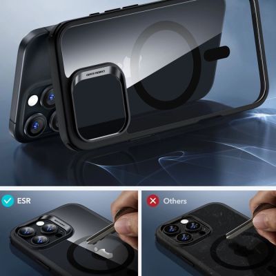 5. ESR Classic Hybrid Halolock MagSafe Hülle + gehärtetes Glas für iPhone 16 Pro Max – transparent mit schwarzem Rahmen