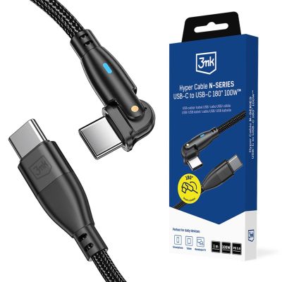 3mk Hyper Cable N-SERIES USB-C / USB-C 1m PD 3.0 QC 3.0 20V / 5A 100W - schwarz