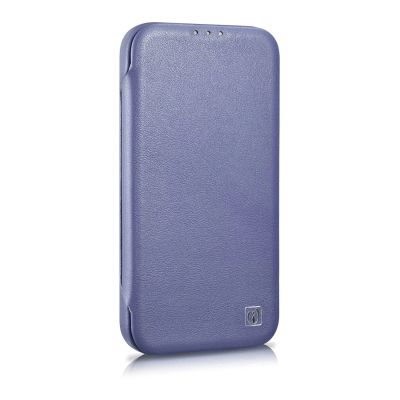 4. iCarer CE Premium Leather Folio Case iPhone 14 Plus Magnetic Flip Leather Folio Case MagSafe Light Purple (WMI14220715-LP)