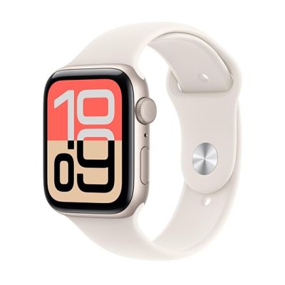 3. Apple Watch SE 3 (2025) GPS 44 mm Aluminium Starlight Gehäuse mit Sportarmband S/M - Starlight