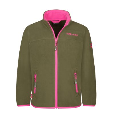 Trollkids Mädchen Oppdal Jacket XT sportliche Fleecejacke mit Reißverschluss, Grün (415-194)
