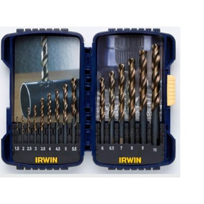 IRWIN SET 15-teilig TURBOMAX 1,5 mm, 2 mm, 2,5 mm, 3 mm, 3,5 mm, 4 mm, 4,5 mm, 5 mm, 5,5 mm, 6 mm, 6,5 mm, 7 mm, 8 mm, 9 mm, 10 mm
