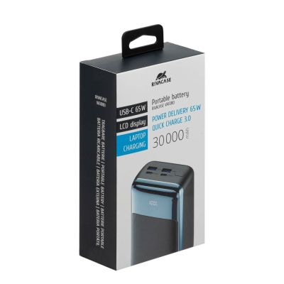 11. Rivacase VA1080 Lithium-Polymer (LiPo) Powerbank 30000 mAh Schwarz, Blau