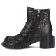 3. Schwarze Damen-Ankle-Boots aus Leder mit Blumenmuster, Filippo DBT8072/26