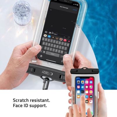 2. Tech-Protect UWC7 wasserdichte Hülle universell für Smartphones bis 6,9 Zoll – Schwarz