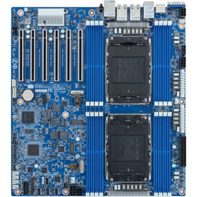 4. Gigabyte MS74-HB0 Motherboard 2x LGA4710 Intel Xeon 6 SoC (16x DIMM, 3x SlimSAS (12x SATA), 2xM.2, 2x10Gbe, 2x1Gbe, IPMI, E-ATX)