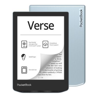 5. PocketBook Verse 629 6" 8GB Wi-Fi Hellblauer E-Book-Reader