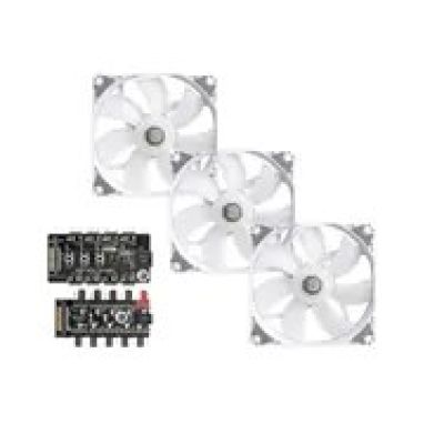 Bitspower Notos RGB PWM Lüfter, 120 mm – Weiß, 3er-Pack
