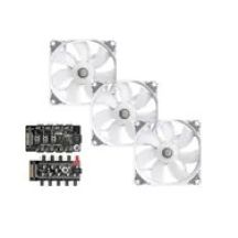 Bitspower Notos RGB PWM Lüfter, 120 mm – Weiß, 3er-Pack