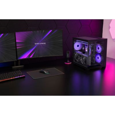 12. TACENS MARS MC-VIEW3 3xARGB USB-C mATX- Gehäuse