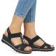 5. Schwarze, bequeme Plateau-Keilsandalen für Damen von Rieker (Modell 67498-00)