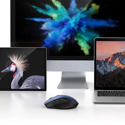 7. Ugreen MU006 kabellose optische Maus USB 2,4 GHz / Bluetooth 5.0 4000 DPI – blau