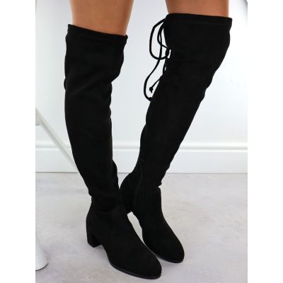 5. Schwarze, gefütterte Damen-Overknee-Stiefel, Sergio Leone KZ25413
