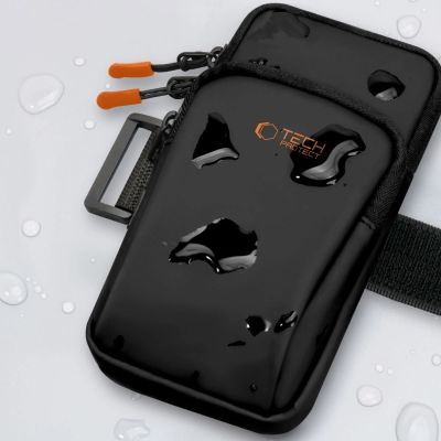 7. Tech-Protect M7 Universal Sportarmbandhülle - Schwarz und Orange