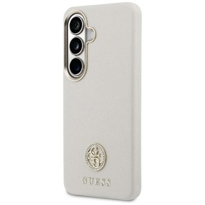 2. Guess Strass-Logo-Hülle mit rundem Logo für Samsung Galaxy S26+ - Beige