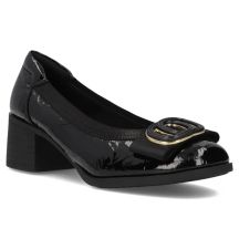 Schwarze Lacklederpumps mit Blockabsatz, Modell Filippo DP6960