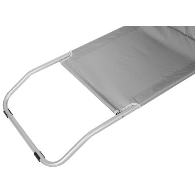 28. Faltbarer Strandstuhl mit Sonnendach auf Rollen, 116 x 62 x 62–90 cm, Grau