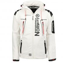 Geographical Norway Techno MEN 056 BS3 Herren Sportjacke, schnelltrocknend, mit Kapuze, weiß (WU1060H/GN)