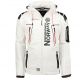 Geographical Norway Techno MEN 056 BS3 Herren Sportjacke, schnelltrocknend, mit Kapuze, weiß (WU1060H/GN)