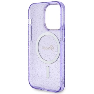 7. Guess GUHMP14LHCMCGU iPhone 14 Pro 6.1" lila/lila Hardcase Glitter Gold MagSafe