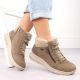 5. Beige Damen-Lederboots, wasserdicht – Rieker L7701-24