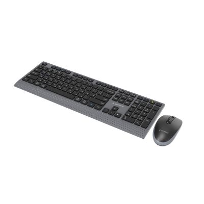 5. GEMBIRD Kabelloses Tastatur- und Maus-Set mit Dual-Modus, 2,4 GHz + Bluetooth, schlank, russisches Layout, Schwarz