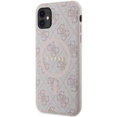 2. Guess GUHMN61G4GFRP iPhone 11 6,1" / Xr rosa/rosa Hardcase 4G Collection Leder Metall Logo MagSafe