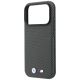 6. BMW M Quadrille Kevlar Metall Logo MagSafe Hülle für iPhone 17 Pro / 18 Pro - Grau