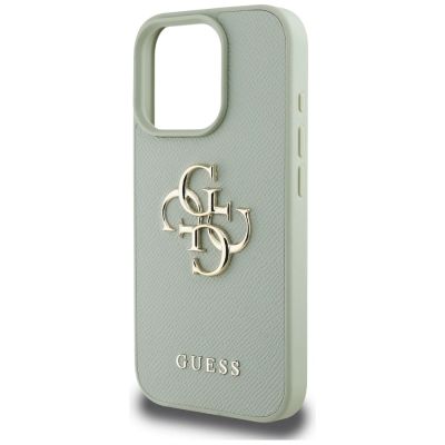 6. Guess Grained Big 4G Logo Small Classic Logo Hülle für iPhone 16 Pro Max - Grün