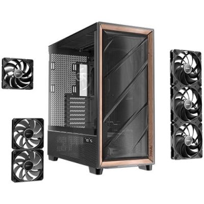 18. Antec FLUX PRO Full Tower Schwarz, Holz