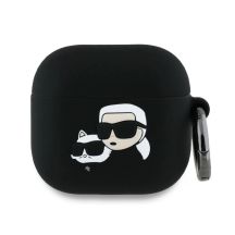 Karl Lagerfeld Silikon Karl&Chaupette Head 3D Case für AirPods 4 - Schwarz