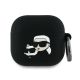 Karl Lagerfeld Silikon Karl&Chaupette Head 3D Case für AirPods 4 - Schwarz
