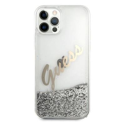 3. Guess GUHCP12LGLVSSI iPhone 12 Pro Max 6,7" Silber/Silber Hardcase Glitter Vintage Script