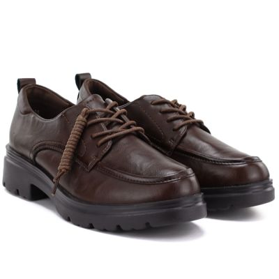 4. Damenschuhe aus braunem Leder, Jezzi JH03-3