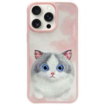 Nimmy Big Eyed Pet 2.0 Katzen-Schutzhülle für iPhone 15 Pro Max, Rosa
