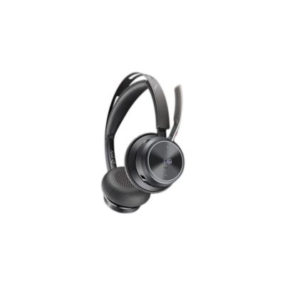 337. POLY Voyager Focus 2 Microsoft Teams-zertifiziertes USB-CC-Headset + USB-C/A-Adapter + Ladeschale