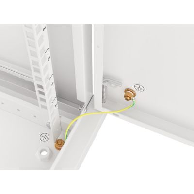 8. Rack-Einbauschrank, Wandmontage, 19" 9U, 600x450, grau, Metalltür, LANBERG (Flat Pack)