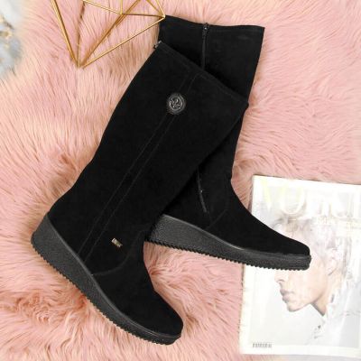 10. Rieker W R237 wasserdichte Nubukstiefel mit Schaffellfutter